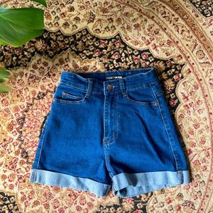 Fashion Nova Deep Blue Jean Shorts